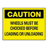 NMC C-70-RB Plastic ""Chock Your Wheels"" Safety Warning Sign 14 x 10