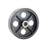 Global Industrial 5"" x 1-1/2"" Mold-On Rubber Wheel - Axle Size 1/2""