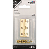 National Hardware 1 In. x 2 In. Brass Narrow Decorative Hinge (2-Pack)