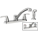 Moen Adler 2-Handle Lever Or Knob Kitchen Faucet with Side Spray, Chrome 87046