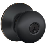 Schlage Plymouth Aged Bronze Entry Door Knob  F51VPLY716