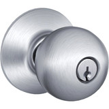 Schlage Orbit Satin Chrome Entry Door Knob  F51CSVORB626