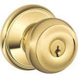 Schlage Georgian Bright Brass Entry Door Knob  F51VGEO505