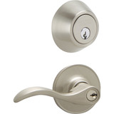 Dexter Seville Satin Nickel Deadbolt and Lever Combo JC60VSEV619