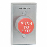 Schlage Electronics Push to Exit Button,Red,Steel 623RD EX