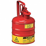 Justrite Type I Safety Can,1 gal.,Red,11-1/2In H 10301