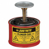 Justrite Plunger Can,1 pt.,Galvanized Steel,Red 10008
