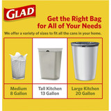 Glad Trash Bag,13 gal.,White,PK100 78526