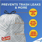 Glad Trash Bag,13 gal.,White,PK100 78526