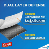 Glad Trash Bag,13 gal.,White,PK100 70427