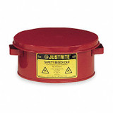Justrite Bench Can,1 Gal.,Galvanized Steel,Red 10375