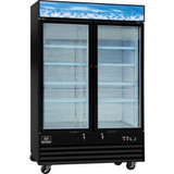 Nexel Merchandiser Freezer 2 Glass Doors 45 Cu. Ft. Black