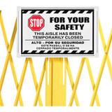 Global Industrial Steel Portable Barricade Gate Replacement Sign Aluminum For 65
