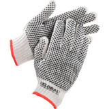 Global Industrial PVC Dot Knit Gloves Double-Sided Black Small 12 Pairs