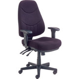 Interion Multifunction Chair With Mid Back Adjustable Arms Fabric Black Seat/Bla