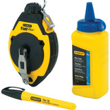 Stanley FatMax 100 Ft. Chalk Line Reel and Chalk with Marker, Blue 47-681L