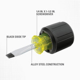 Stanley 1/4 In. x 1-1/2 In. Stubby Vinyl Grip Slotted Screwdriver
