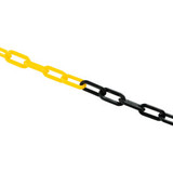 Global Industrial Plastic Chain Barrier 1-1/2""x50'L Yellow/Black
