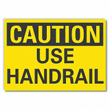 Lyle Handrail Caution Rflctv Label,3.5inx5in  LCU3-0218-RD_5x3.5