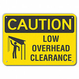 Lyle Rflctv Low Clearance Caut Sign,10x14in LCU3-0153-RA_14x10