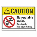 Lyle Potable Water Caution Rflctv Label,5x7in LCU3-0082-RD_7x5