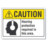 Lyle Hearing Caution Rflctv Label,3.5inx5in LCU3-0108-RD_5x3.5