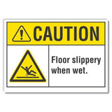 Lyle Slippery Floor Caution Rflctv Labl,5x7in LCU3-0020-RD_7x5