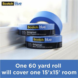 3m Masking Tape,15-16" W,60 yd L,Blue 2090-24NC