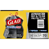 Glad Trash Bag,30 gal.,Black,PK70 70358