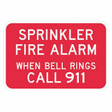 Lyle Reflective Fire Alarm Sign,12x18in,Alum T1-1845-EG_18x12