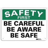 Lyle Safety First Sign,10 inx14 in,Aluminum U7-1166-NA_14x10