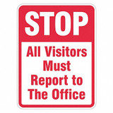 Lyle Rflctv Visitors Stop Sign,24x18in,Alum T1-5062-EG_18x24