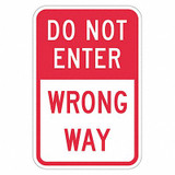 Lyle Do Not Enter Wrong Way Sign,18" x 12" T1-1876-HI_12x18