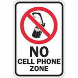 Lyle Reflective No Phone Sign,18x12in,Alumin T1-1241-EG_12x18