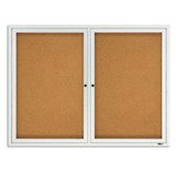 Quartet Enclosed Bulletin Board,Cork,48 x 36 In.  2124GGS