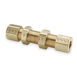 Parker Bulkhead Union,Brass,Comp,1/4In,PK10 62CBH-4