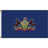 Nylglo Pennsylvania Flag,5x8 Ft,Nylon 144680