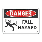 Lyle Fall Hazard Danger Sign,10inx14in,Plastc LCU4-0253-NP_14X10