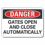 Lyle Rflctv Gate Operation Danger Sign,7x10in LCU4-0535-RA_10X7