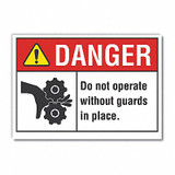 Lyle Machine Guards Danger Rflctv Label,5x7in LCU4-0167-RD_7X5