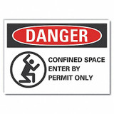 Lyle Confined Space Danger Rflctv Label,5x7in LCU4-0268-RD_7X5