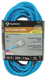 Southwire Extension Cord,12 AWG,125VAC,25 ft. L 2577SW000H