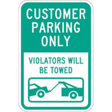 Lyle Customer Parking Sign,18" x 12"  T1-1031-EG_12x18