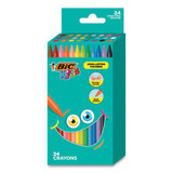 BIC® Kids Coloring Crayons, 24 Assorted Colors, 24/pack BKPC24AST