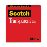 Scotch® Transparent Tape, 3" Core, 0.75" X 72 Yds, Transparent 600-342592