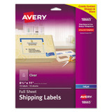 Avery® LABEL,1-UP,EP,IJ,10PK,CLR 18665