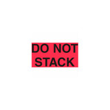 Paper Labels w/ ""Do Not Stack"" Print 5""L x 3""W Fluorescent Red & Black Roll