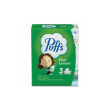 Puffs® Plus Lotion Facial Tissue, 2-Ply, White, 124/Box, 3 Box/Pack 39363BX