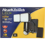 Heath Zenith Black Motion Activated Twin Head LED Solar Powered Security Light Fixture, 600-Lumen