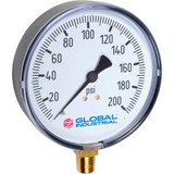 Global Industrial 4"" Pressure Gauge 200 PSI 1/4"" NPT LM Plastic